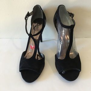 Black Carlos Santana Open Toe High Heels Dress Sandals Shoes